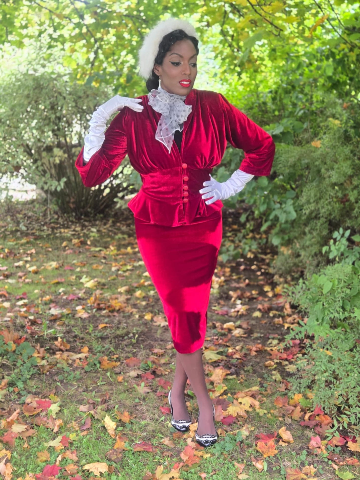 Audrey Velvet Suit by Dapper Lady Black