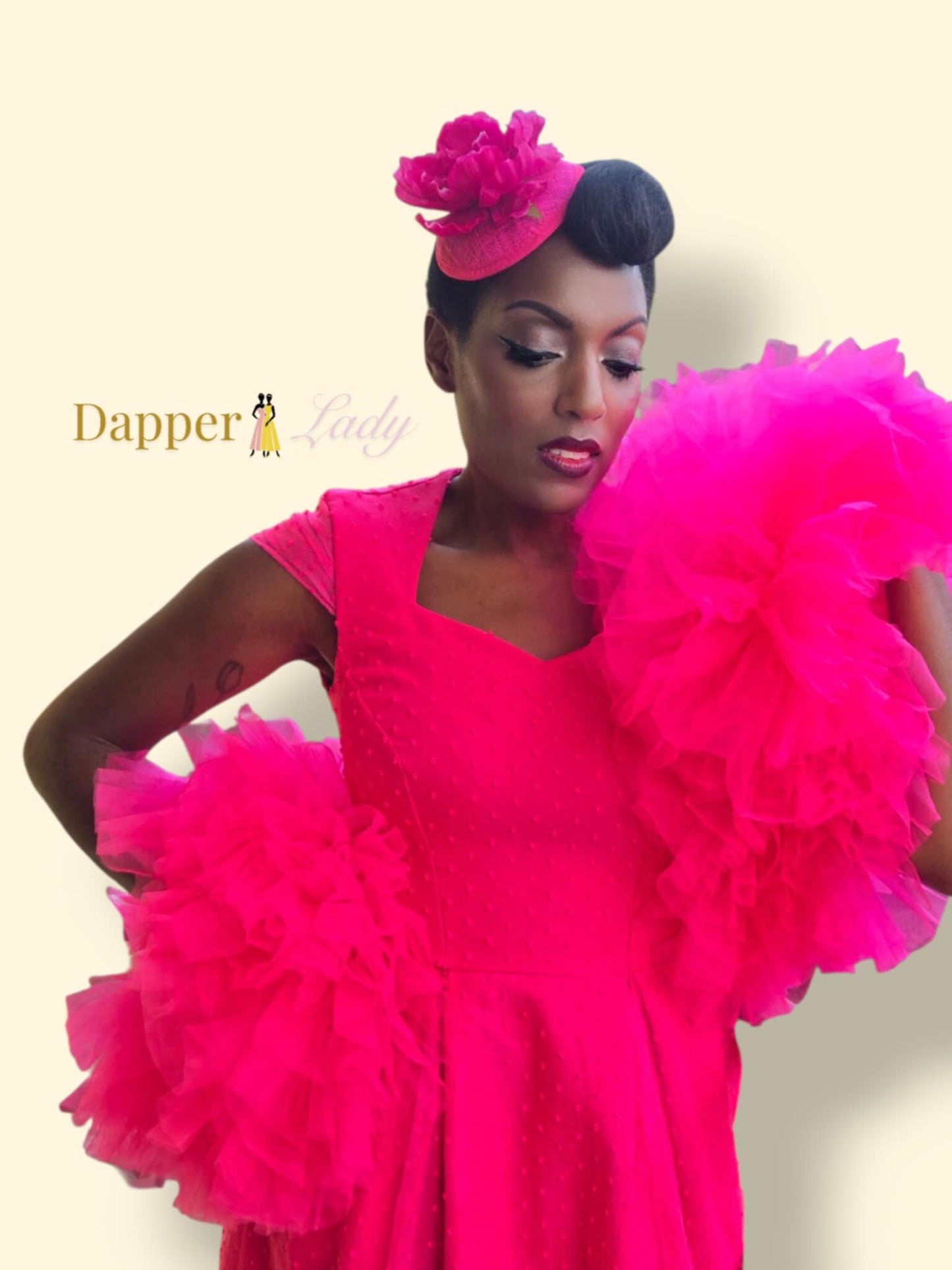 Dapper Lady Tulle Boa Fuschia
