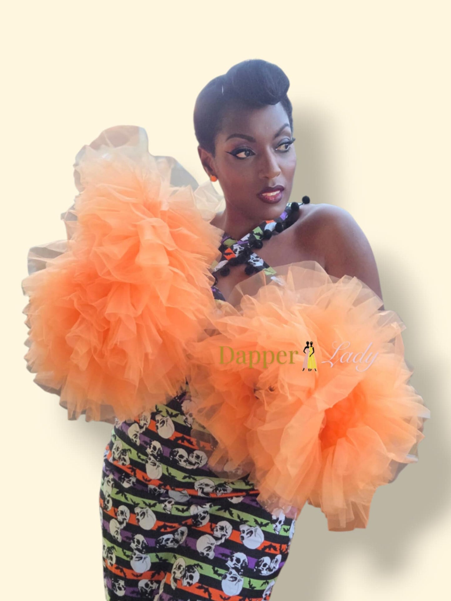 Dapper Lady Tulle Boa Orange