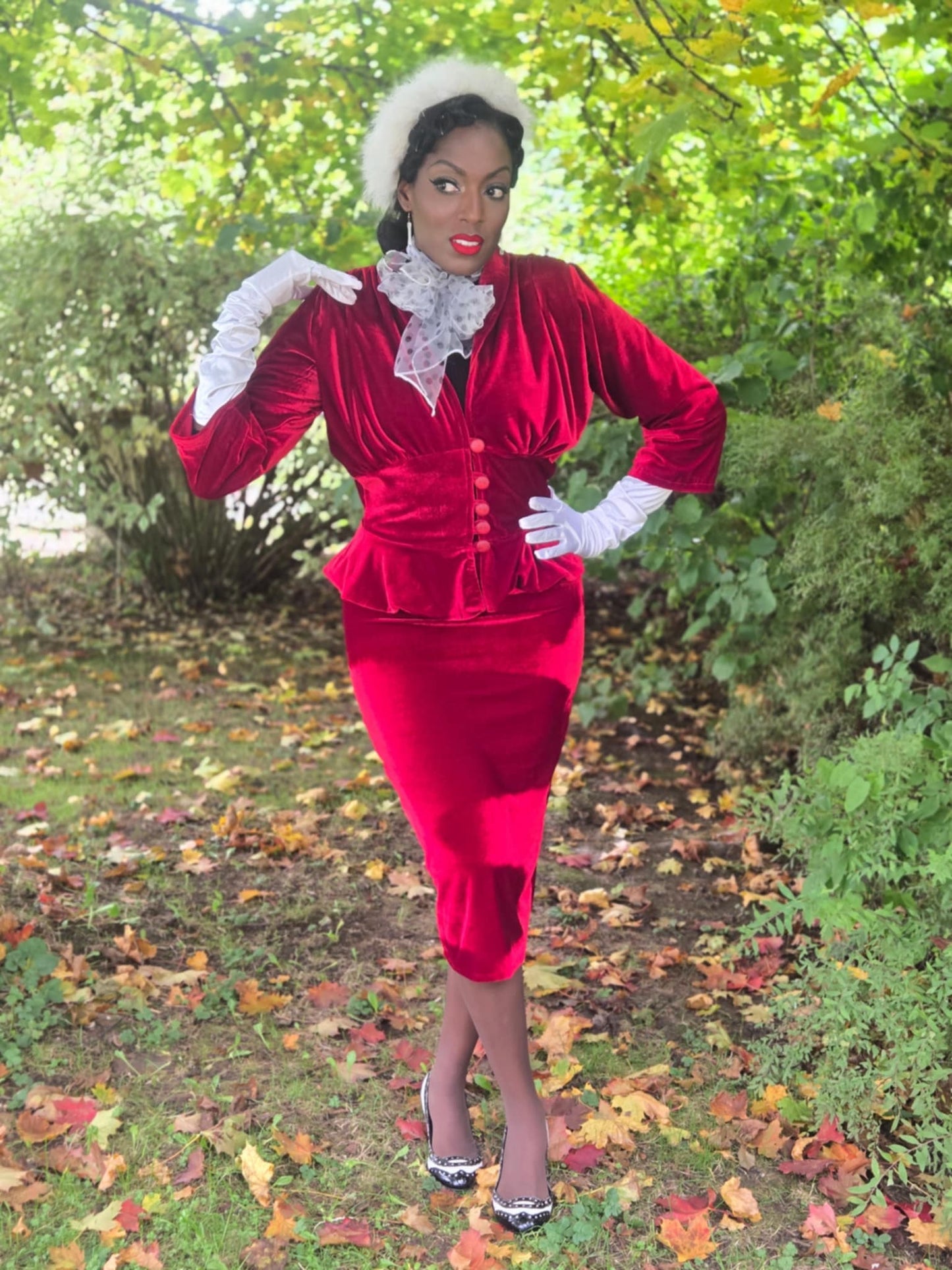 Audrey Velvet Suit by Dapper Lady Black