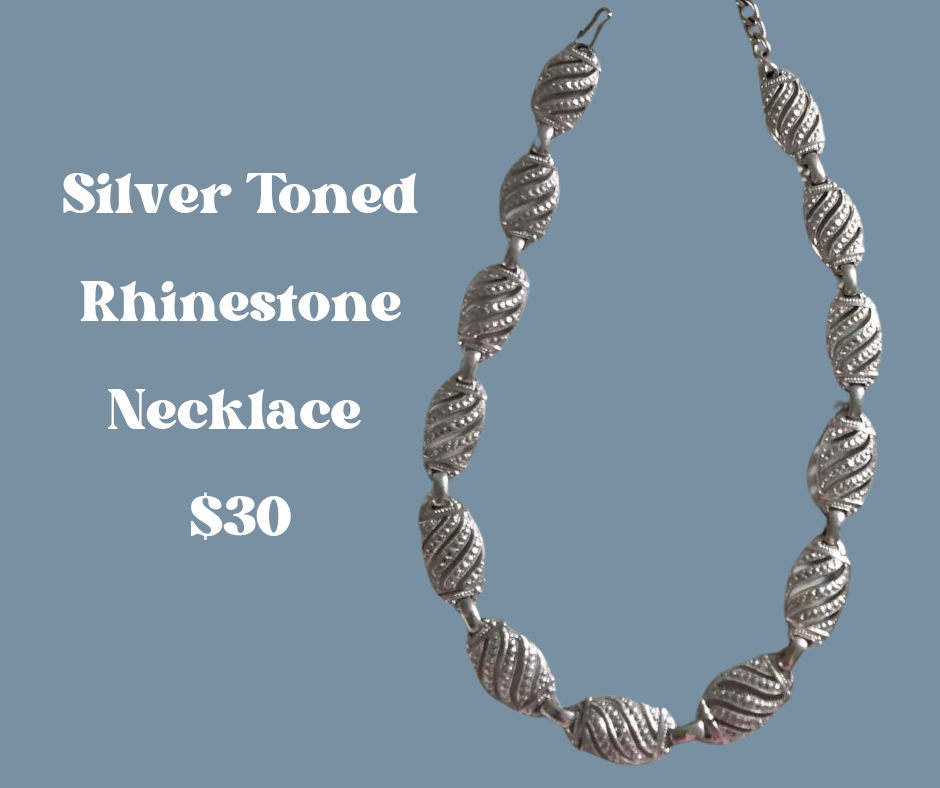 Vintage Silverstone Rhinestone Necklace