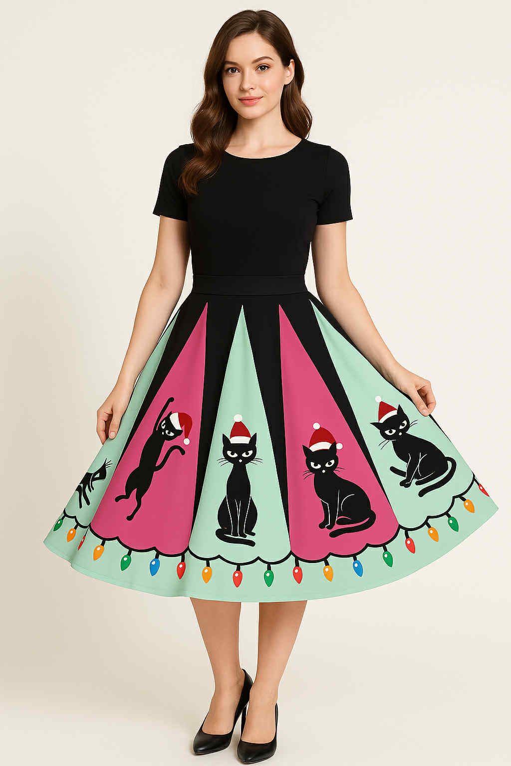 *Preorder* Atomic Kitty Christmas Skirt