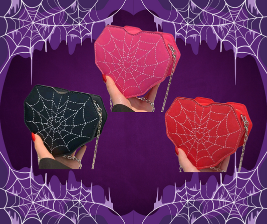 Spiderweb Heart Handbag (3 Colors)