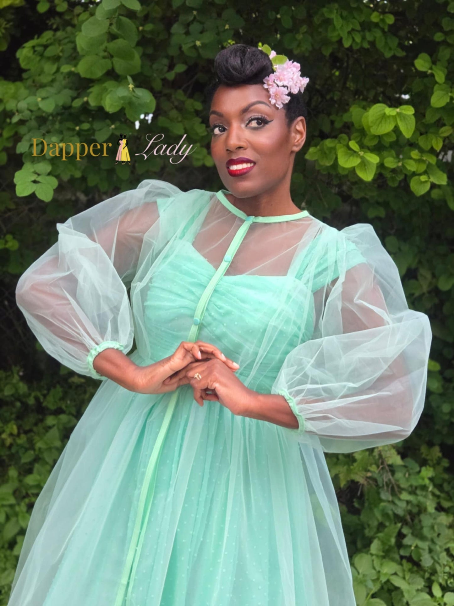 Dapper Lady Audrey Sheer Over Dress (2 Colors)