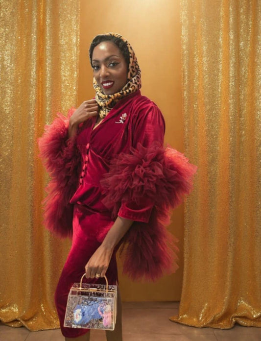 Dapper Lady Tulle Red Boa