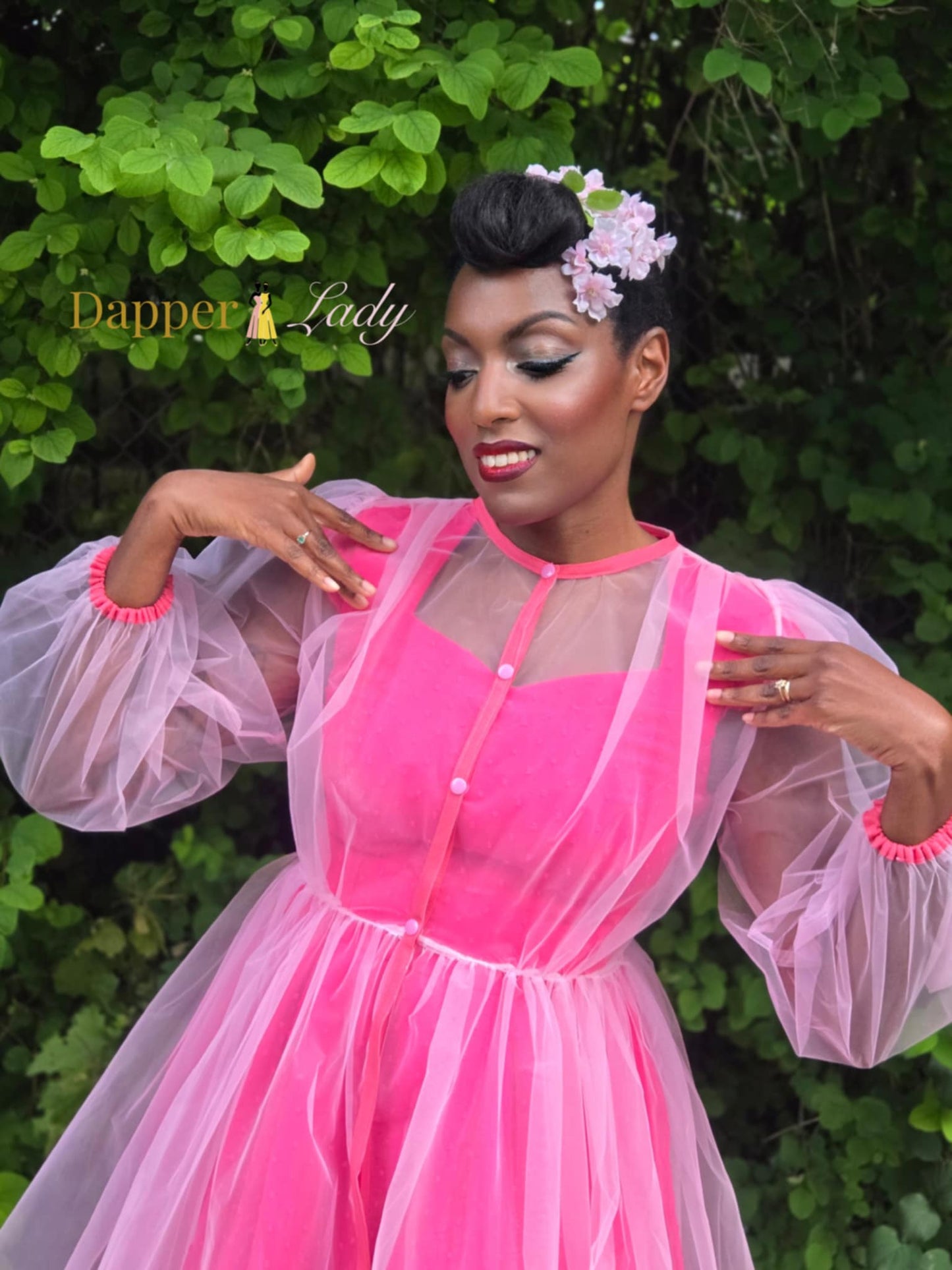 Dapper Lady Audrey Sheer Over Dress (2 Colors)