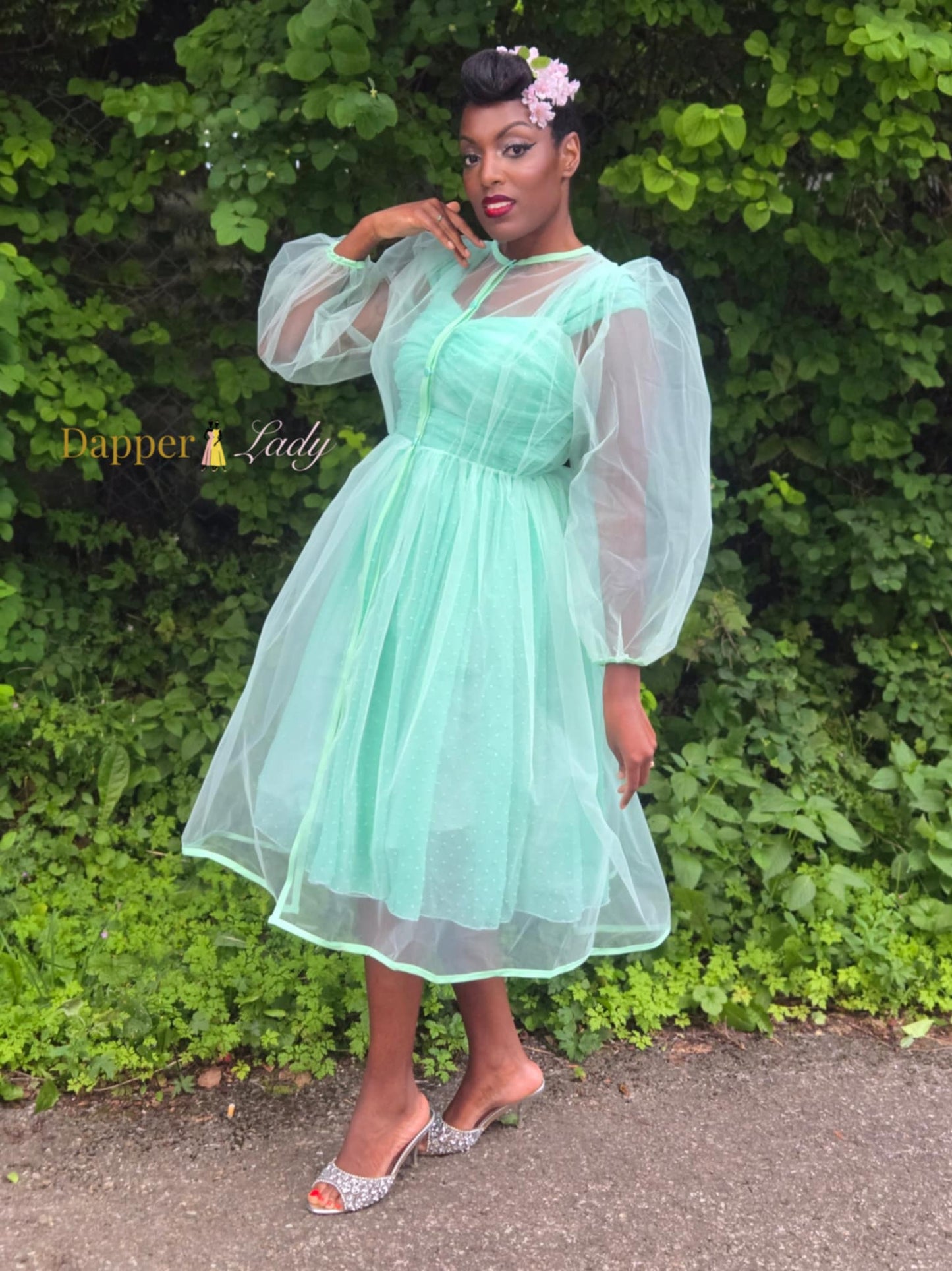 Dapper Lady Audrey Sheer Over Dress (2 Colors)