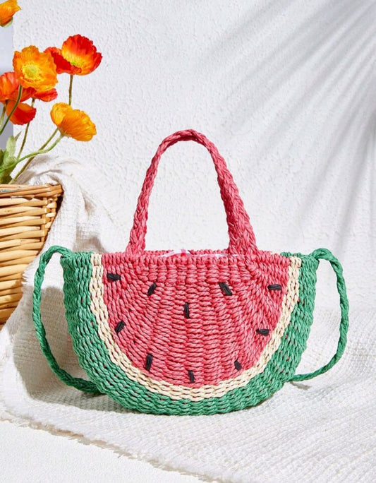 Watermelon Wicker Handbag