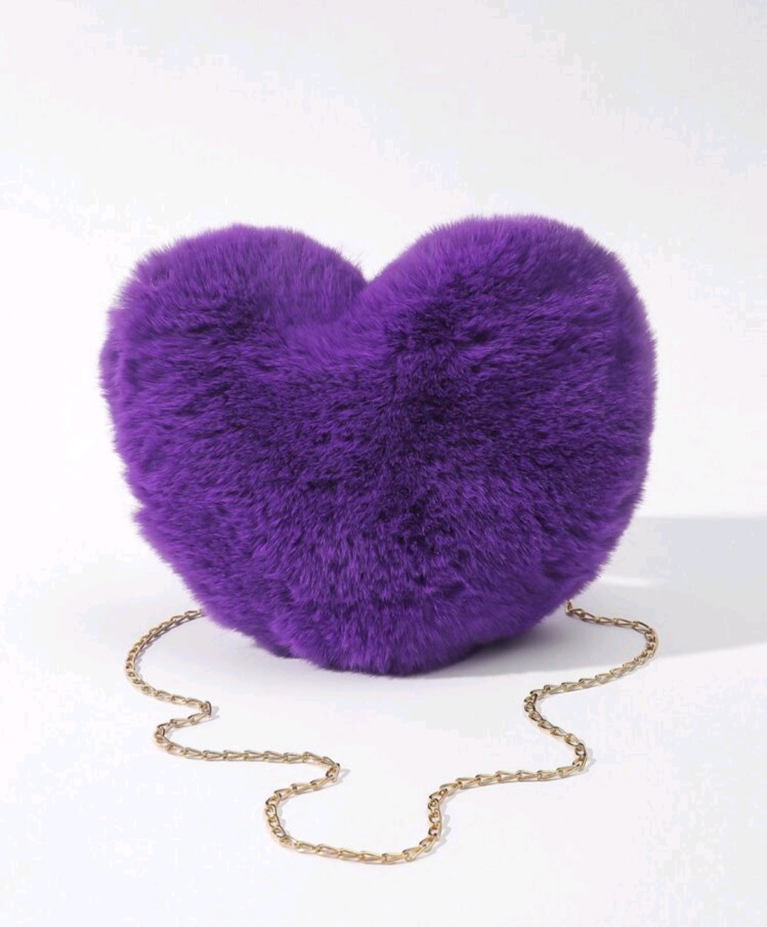 Fuzzy Heart Purse (Multiple Colors)