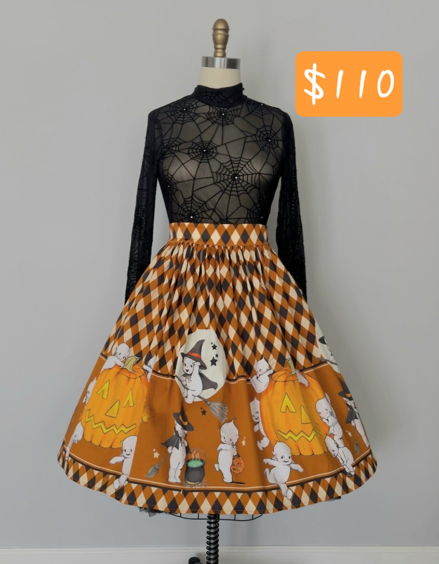 Kewpie Halloween Skirt