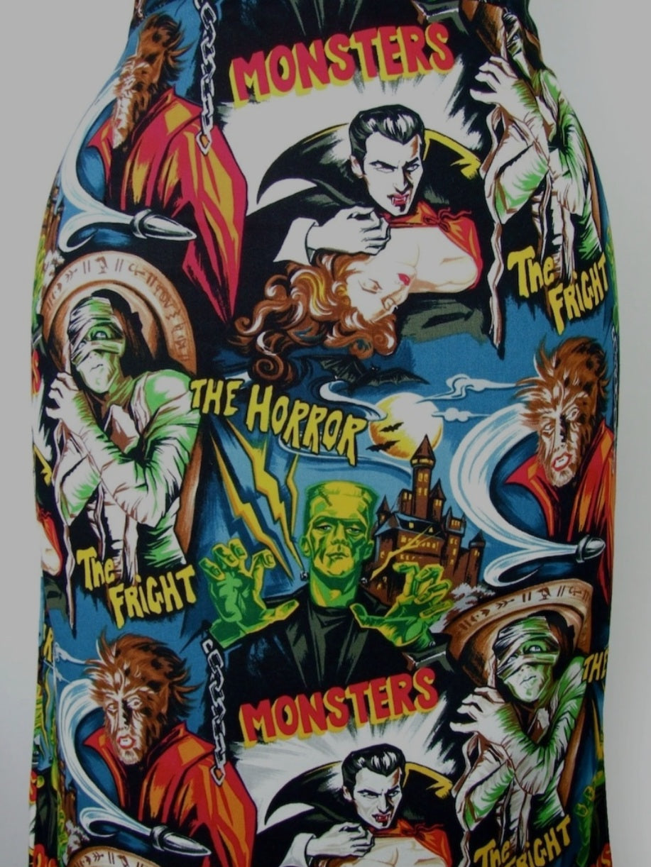 Hemet Universal Monsters Pencil Skirt