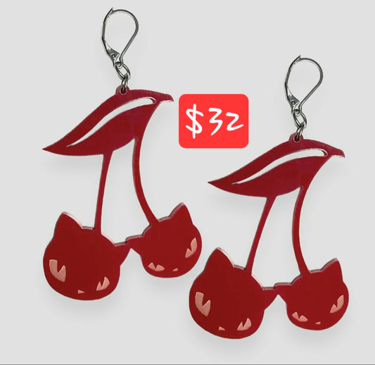 Cherry Kitty Earrings