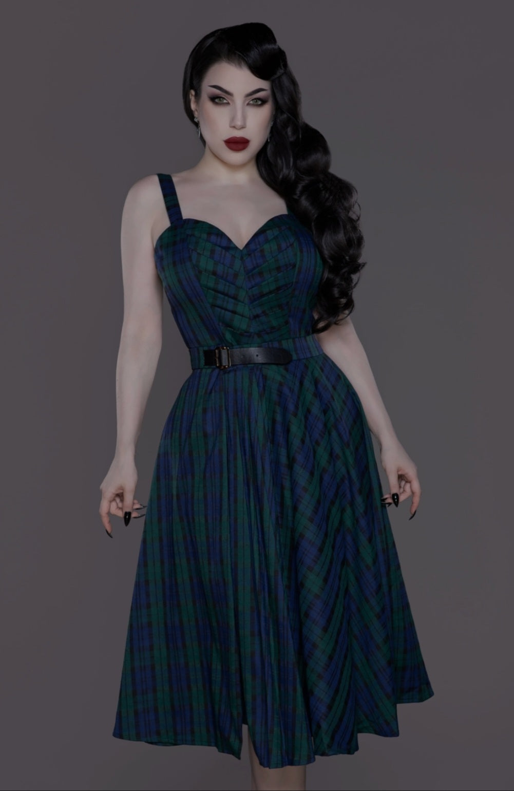 Green Tarten Dress with Removable Skirt