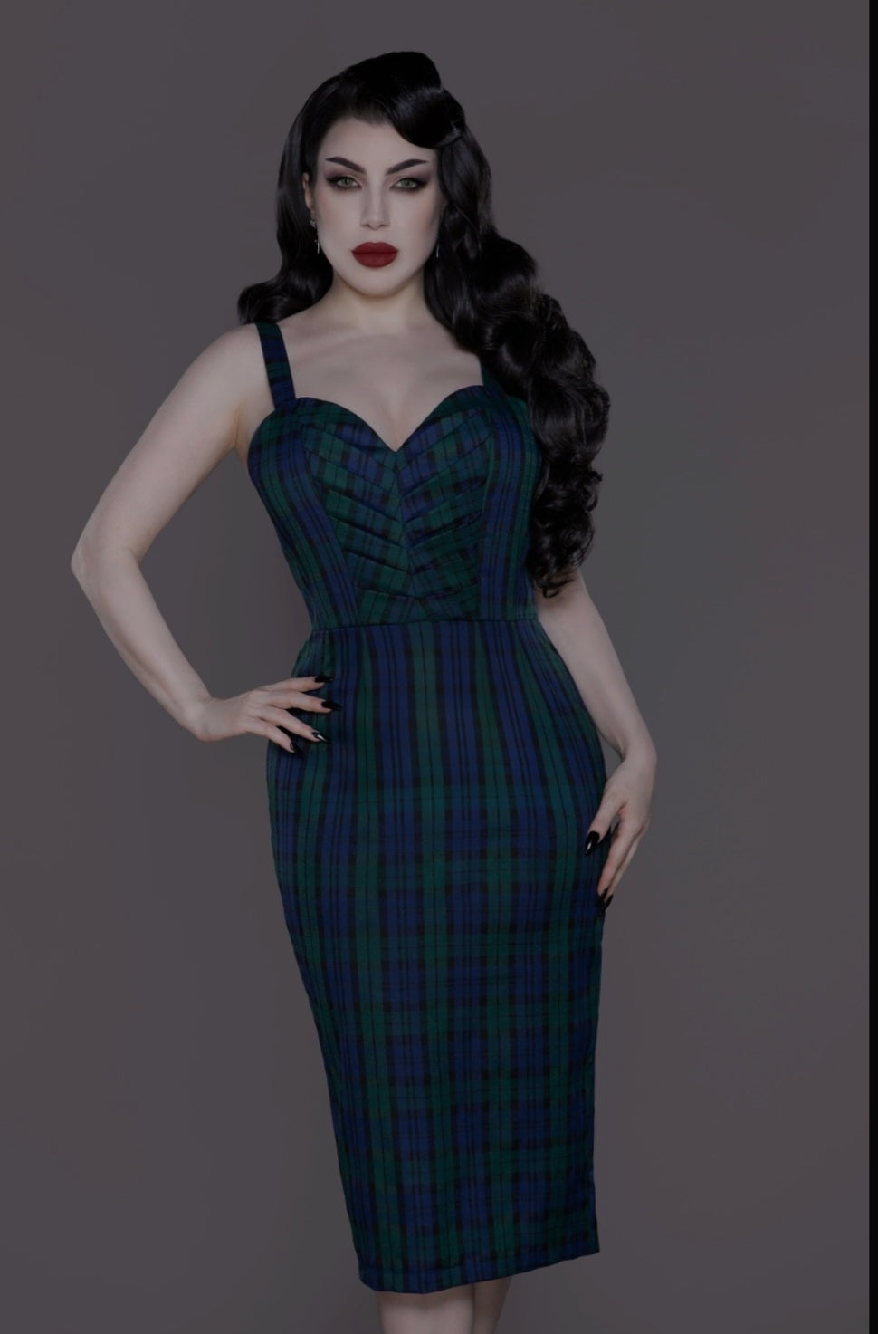 Green Tarten Dress with Removable Skirt