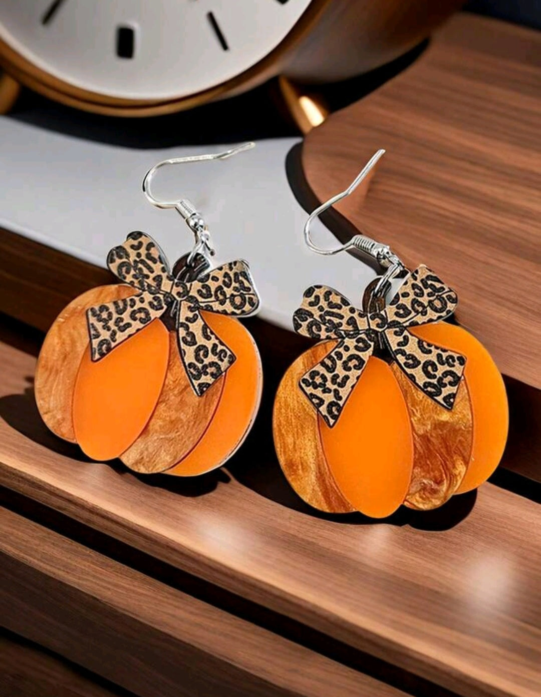 Leopard Pumpkin Earrings