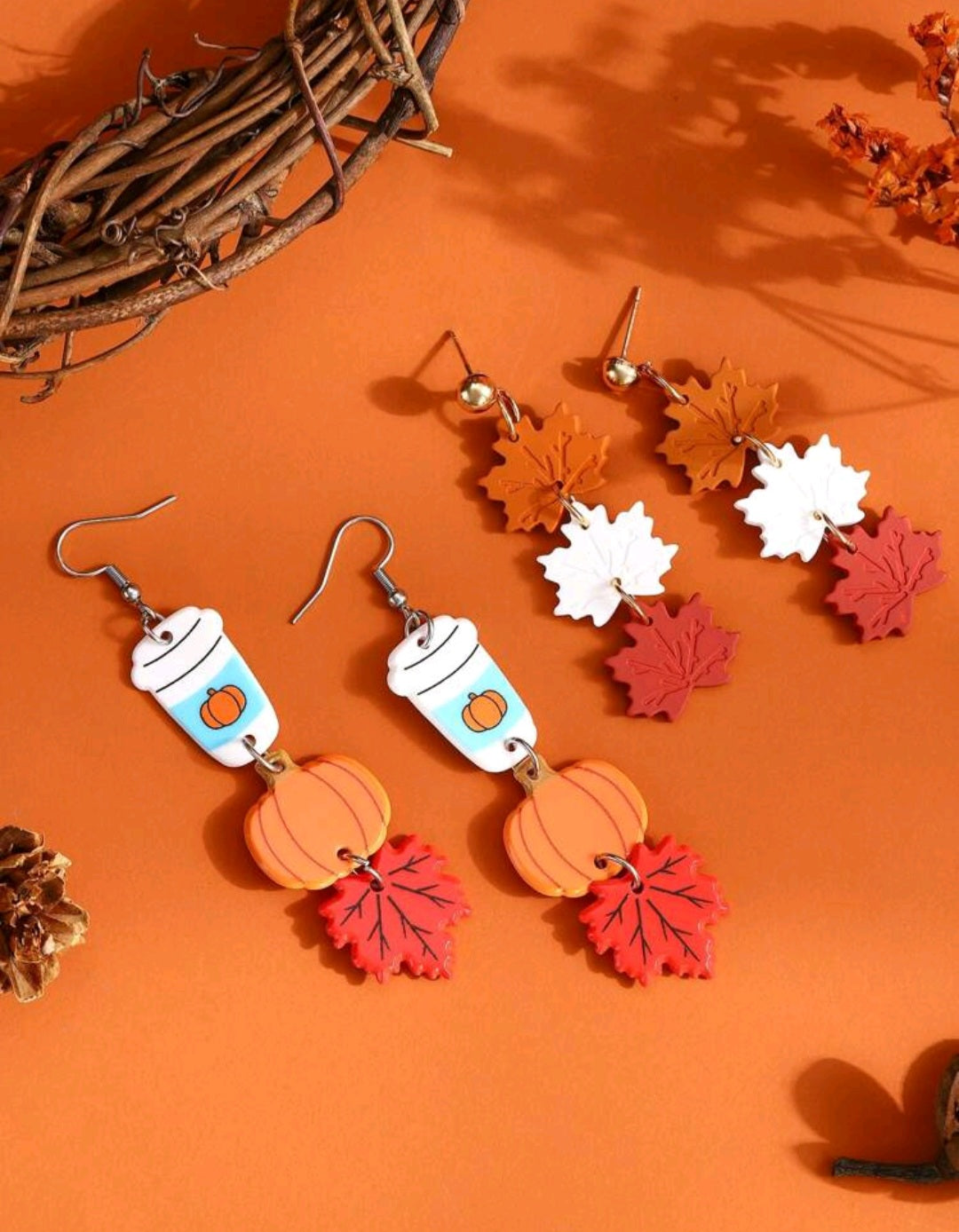 Pumpkin Spice Earringa