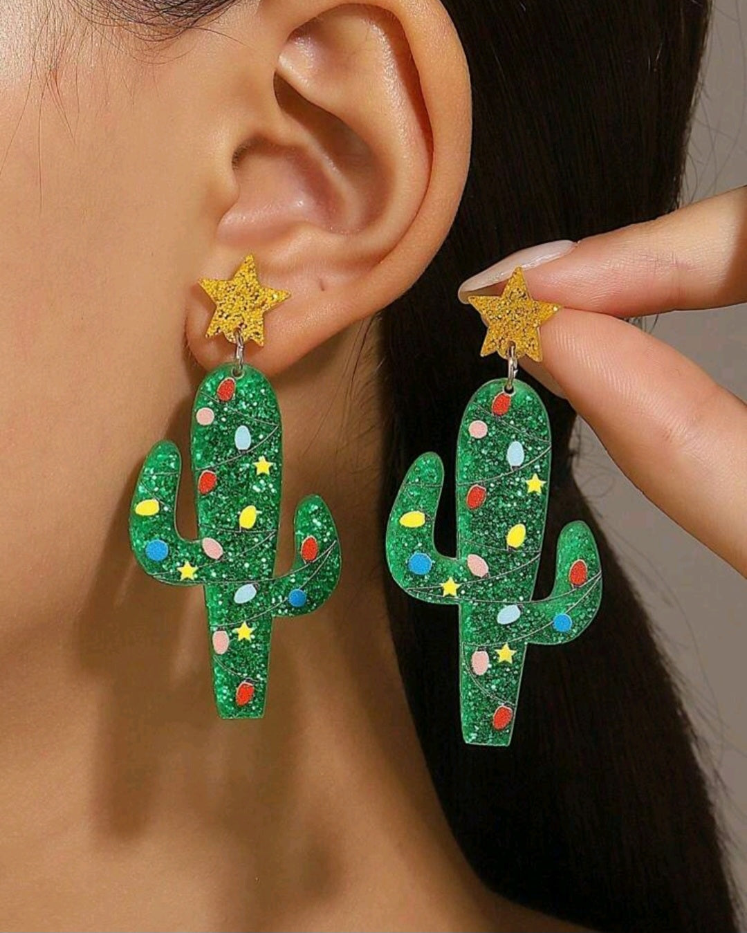 Christmas Cactus Earrings