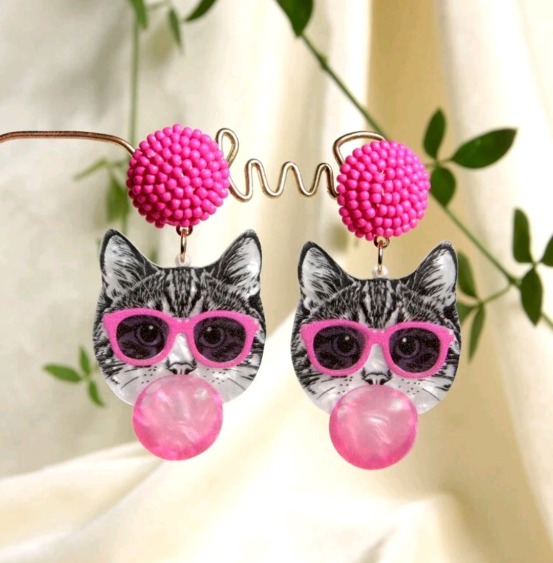 Cat Bubble Earrings