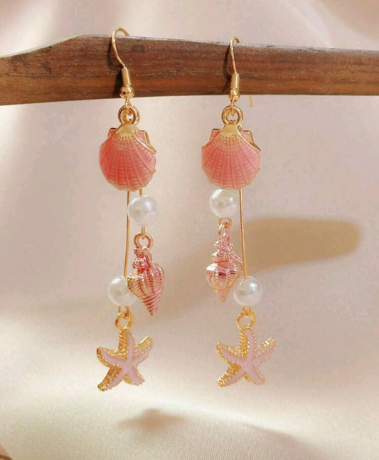 Peach Shell/Starfish Earrings