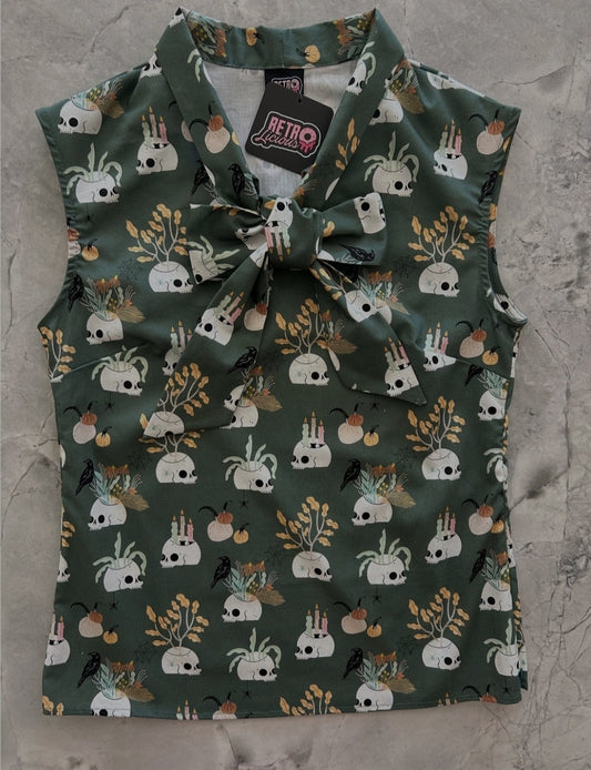 Tie Top Skeleton Print