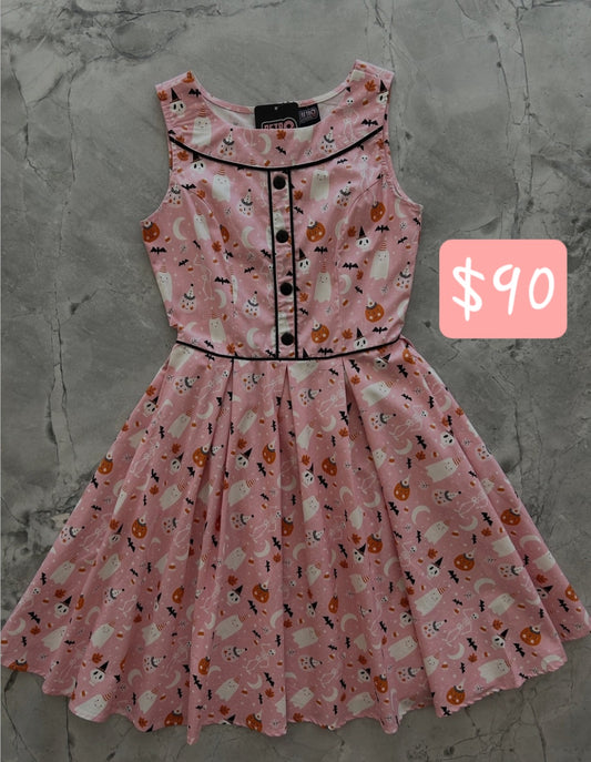 Elizabeth Dress in Pink Ghosts