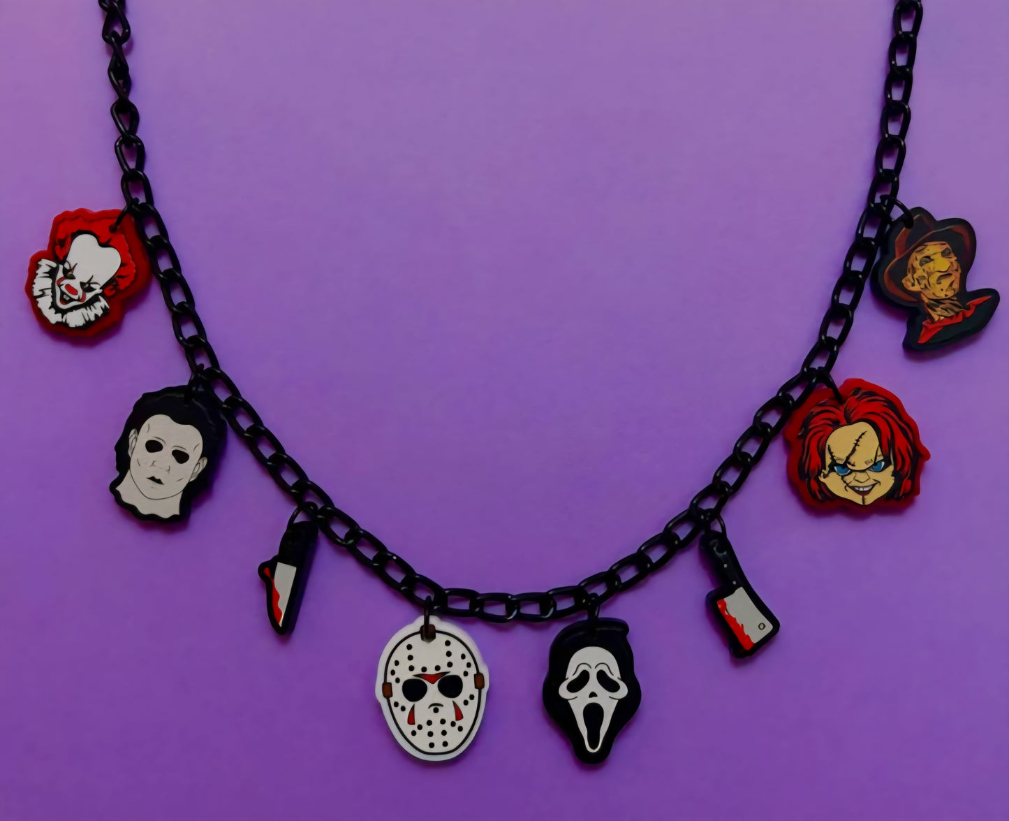 Horror Quartet Necklace & Earring Set