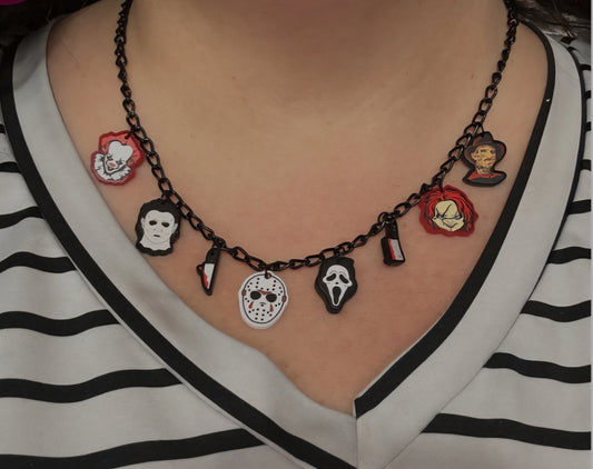 Horror Quartet Necklace & Earring Set