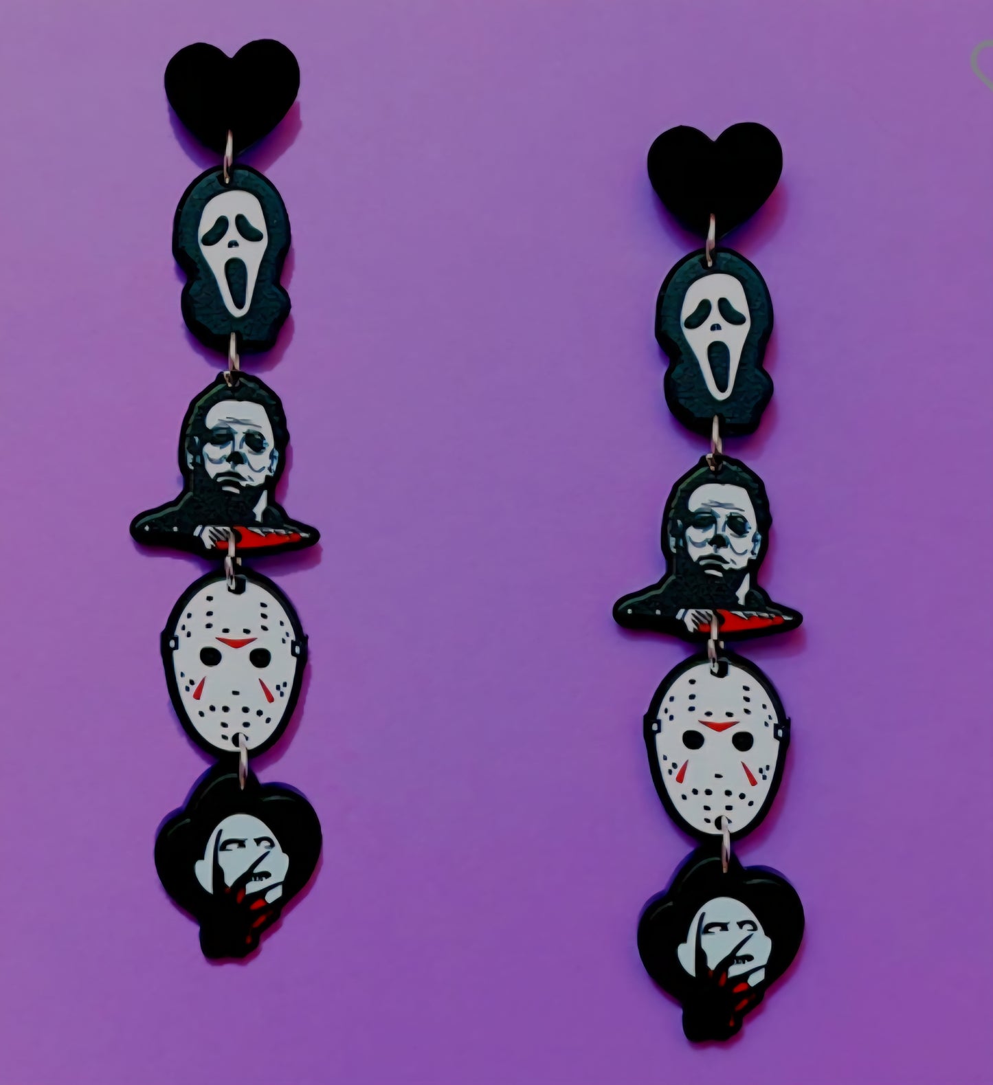 Horror Quartet Necklace & Earring Set
