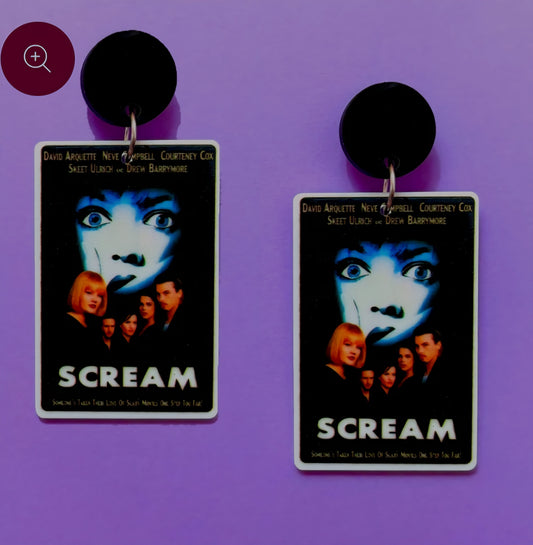 Scream Movie Cover Earrings
