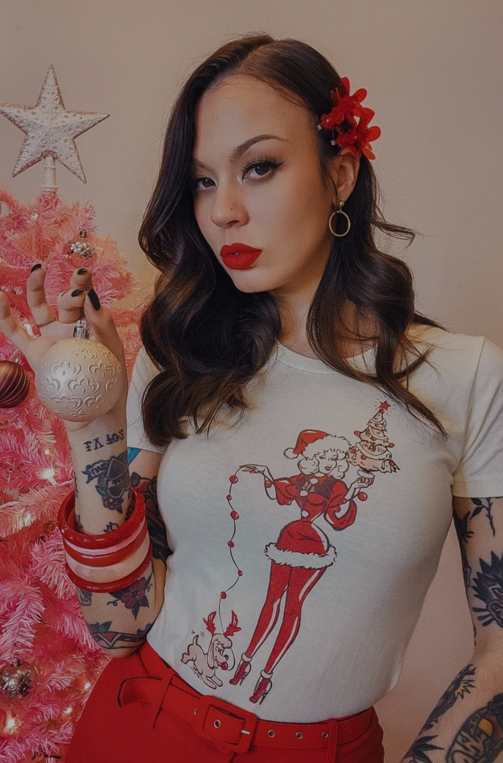Pinup Tree & Lights Tee