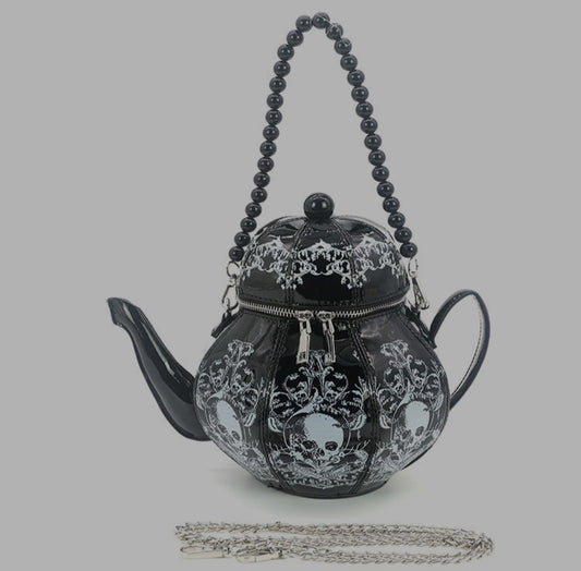 Black Skull Teapot Purse