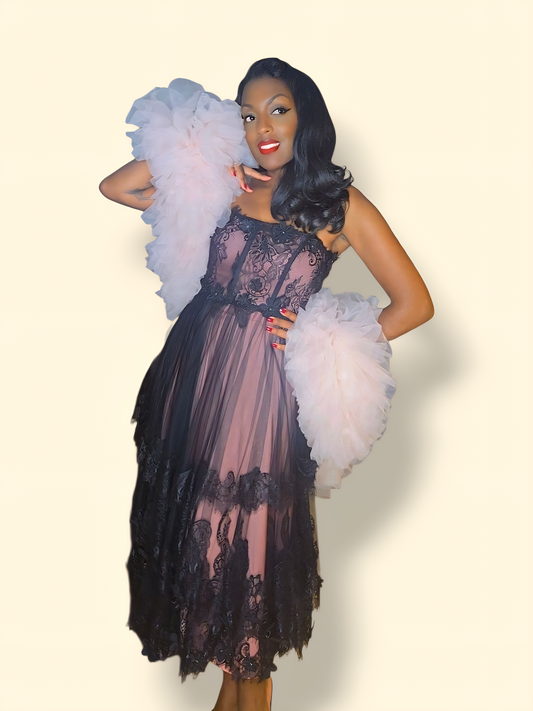 Dapper Lady Tulle Boa Pink