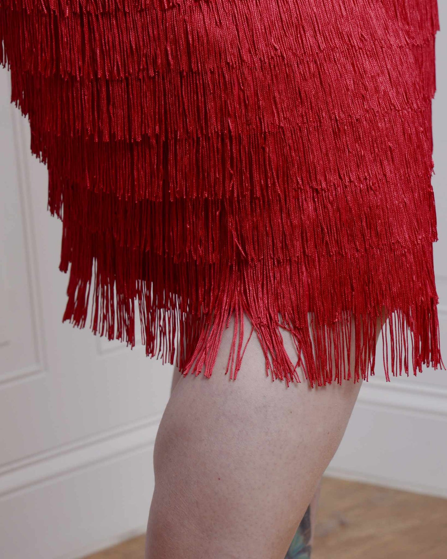 Jane Rose x The SYS, "Bad Little Betty" Red Fringe Dress