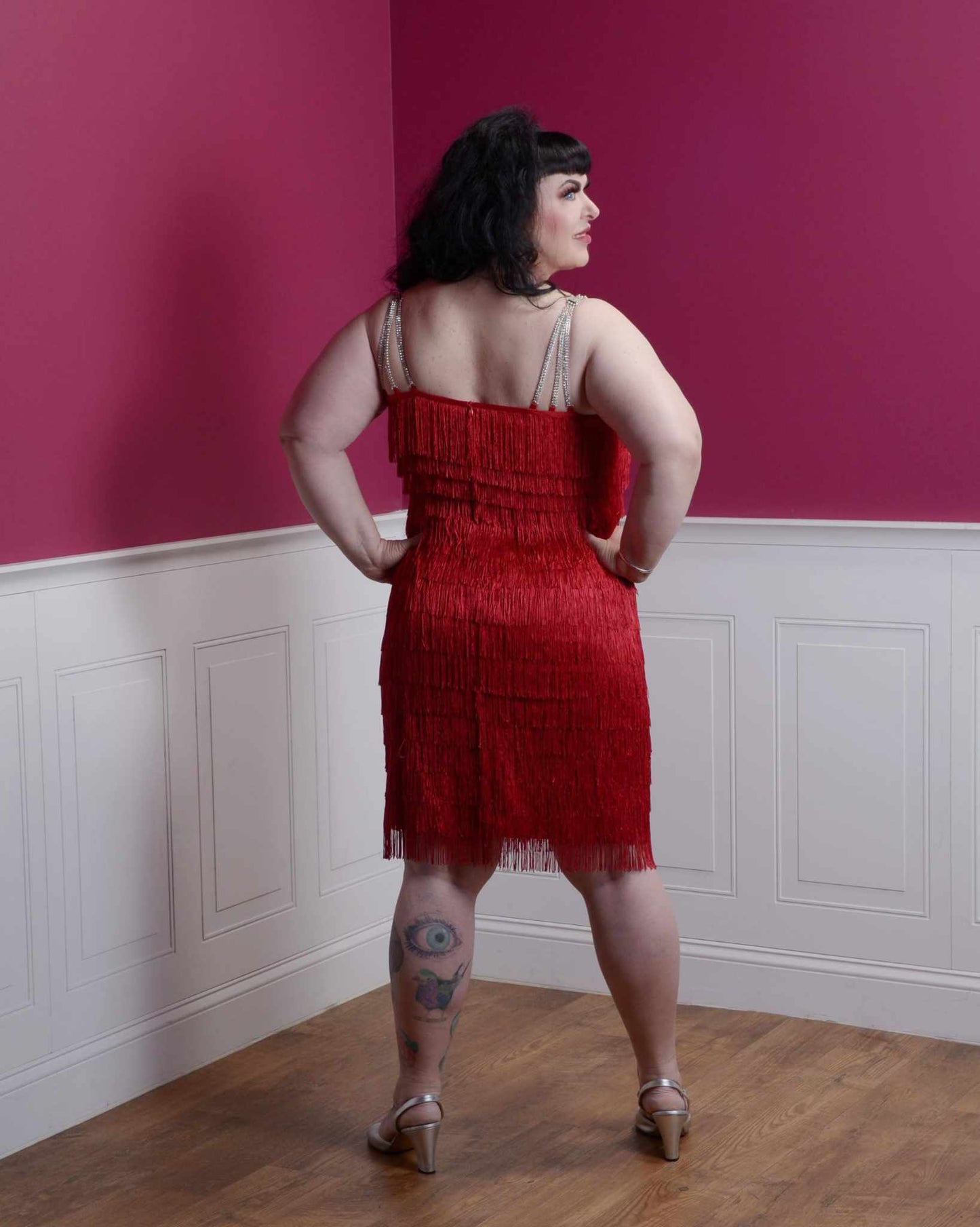 Jane Rose x The SYS, "Bad Little Betty" Red Fringe Dress