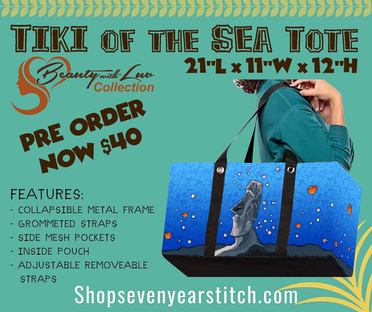 Tiki of The Sea Collapsible Tote